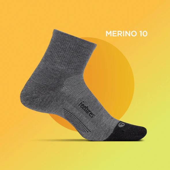 Feetures Merino 10 Running Sock Ultra Light Quarter feetures Australia