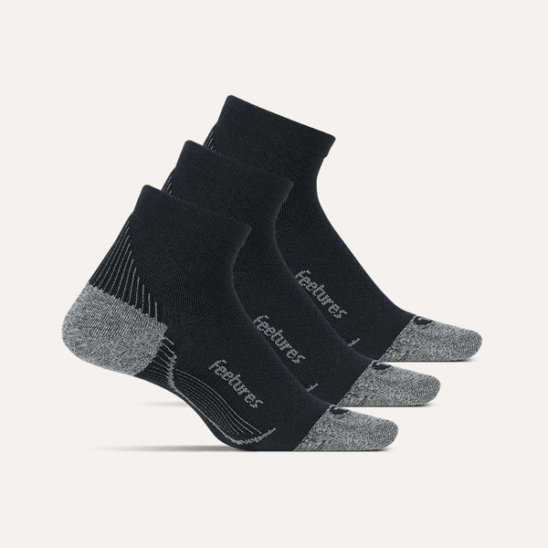 Plantar Fasciitis Relief Sock Ultra Light Quarter 3 Pack - Black