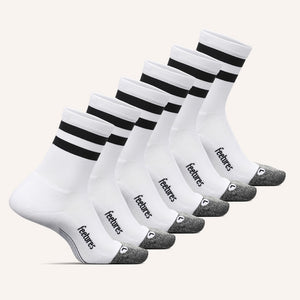 Elite Light Cushion Mini Crew 6 Pack - White High Top Stripe